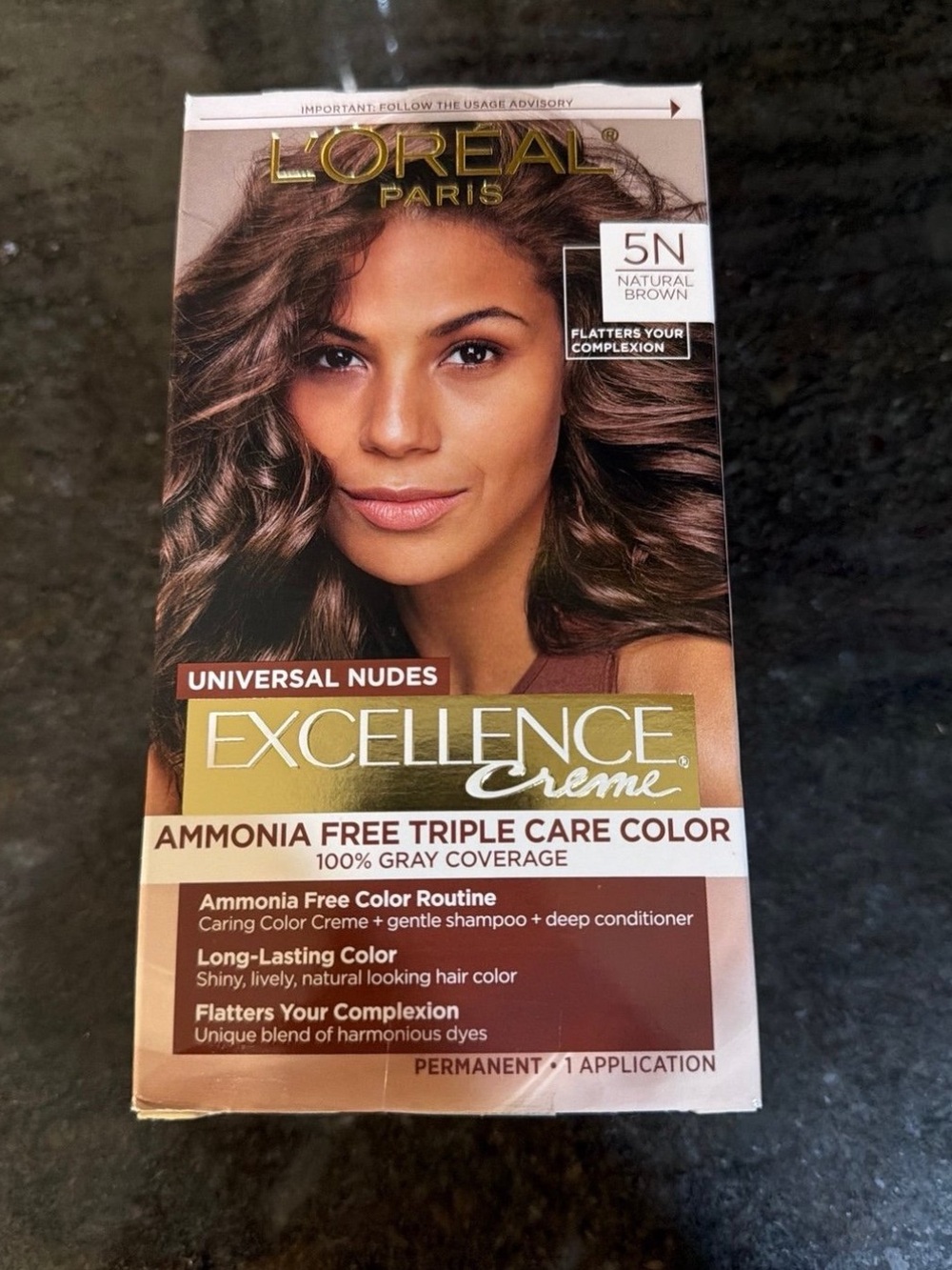 L’Oréal Paris Excellence Crème 5N Natural Brown Hair Color. New in Box